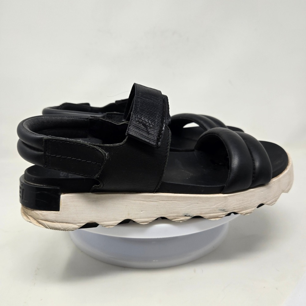 Sorel Kinetic Impact Slingback Sandals Black White NL4972-010 Womens 12